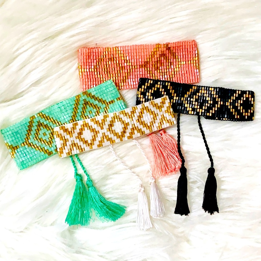 ⚡️ BOHO BEADED TASSEL CUFFS ⚡️